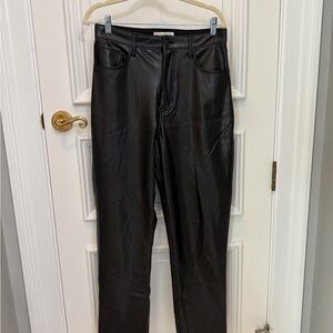 Abercrombie & Fitch Black High Rise leather Pants curve love